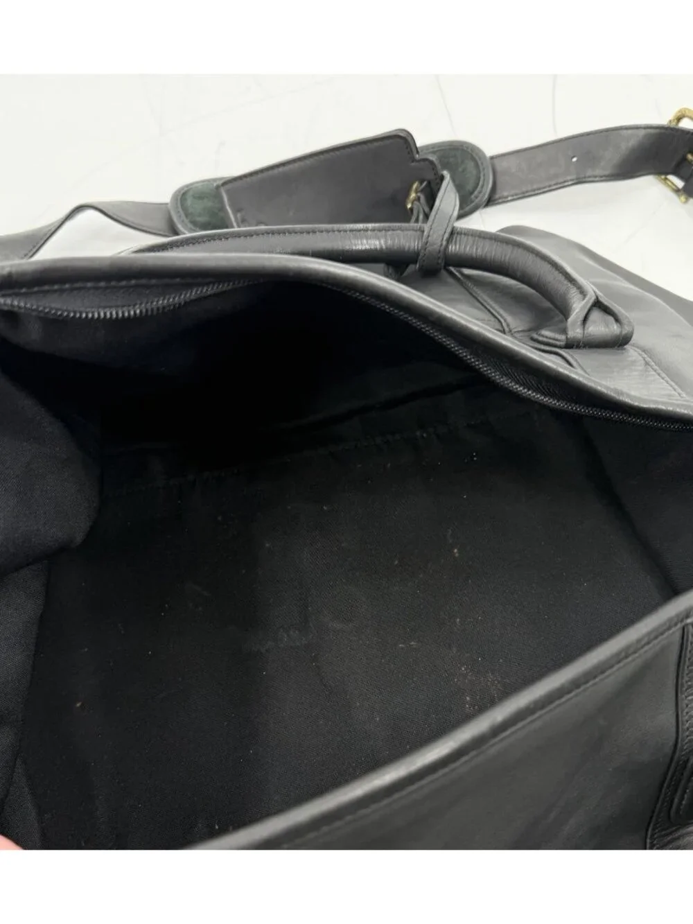 COACH Vintage Black Leather Duffel Weekender 0596 Bag